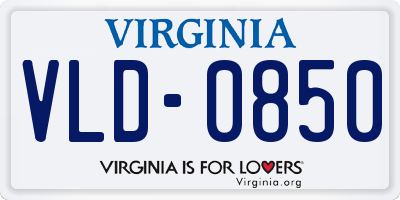 VA license plate VLD0850