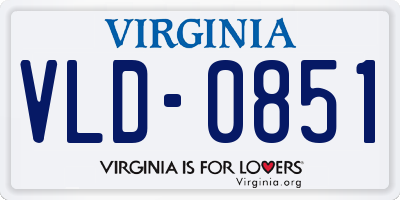 VA license plate VLD0851