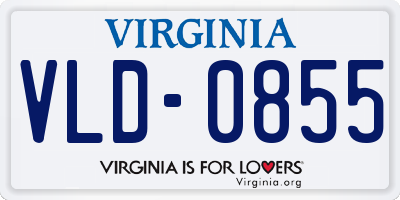 VA license plate VLD0855