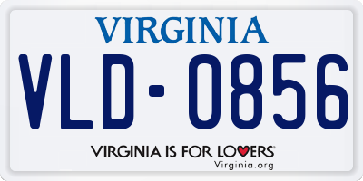 VA license plate VLD0856