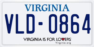 VA license plate VLD0864