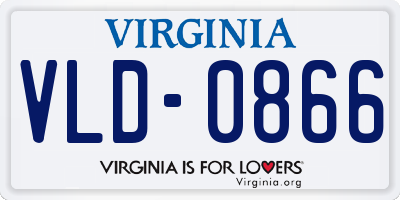 VA license plate VLD0866