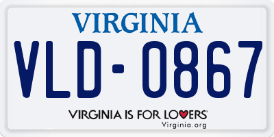 VA license plate VLD0867