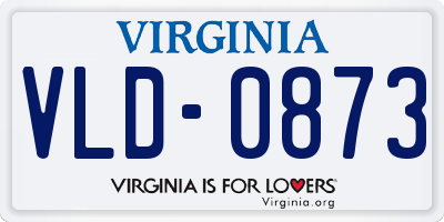 VA license plate VLD0873