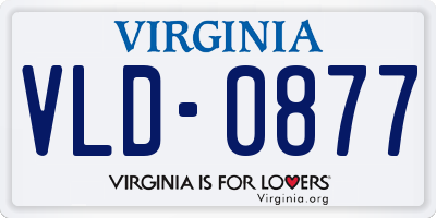 VA license plate VLD0877