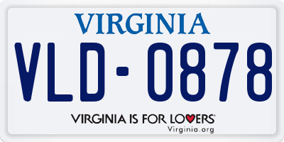 VA license plate VLD0878