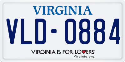 VA license plate VLD0884