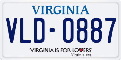 VA license plate VLD0887