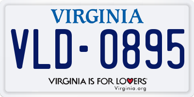 VA license plate VLD0895