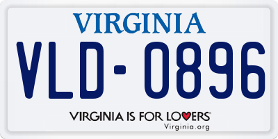 VA license plate VLD0896