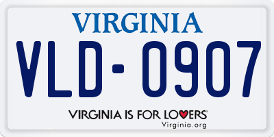 VA license plate VLD0907