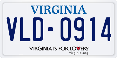 VA license plate VLD0914