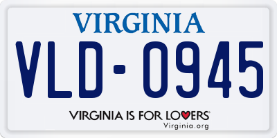 VA license plate VLD0945