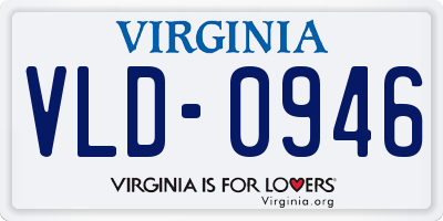 VA license plate VLD0946