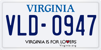 VA license plate VLD0947