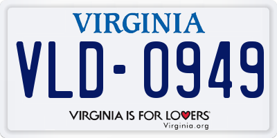 VA license plate VLD0949
