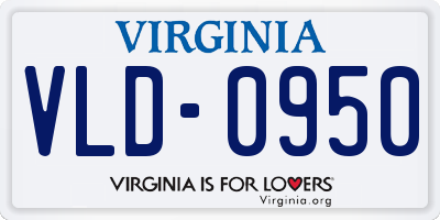 VA license plate VLD0950