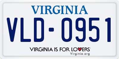 VA license plate VLD0951