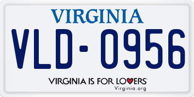 VA license plate VLD0956