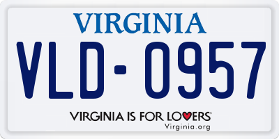VA license plate VLD0957