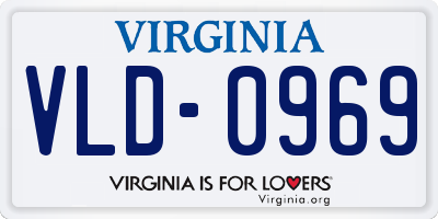 VA license plate VLD0969