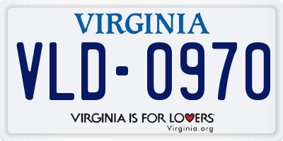VA license plate VLD0970
