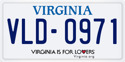 VA license plate VLD0971