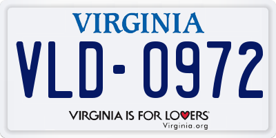 VA license plate VLD0972