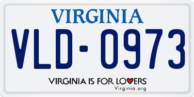 VA license plate VLD0973
