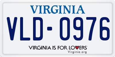 VA license plate VLD0976
