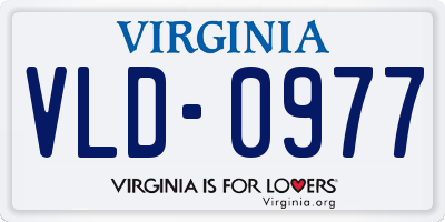VA license plate VLD0977
