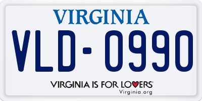 VA license plate VLD0990