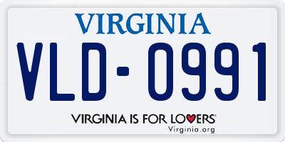 VA license plate VLD0991