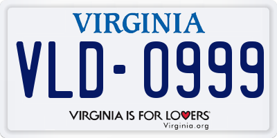 VA license plate VLD0999