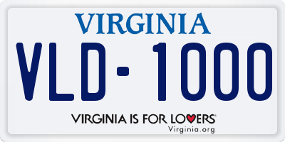 VA license plate VLD1000