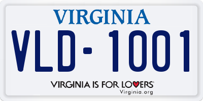 VA license plate VLD1001