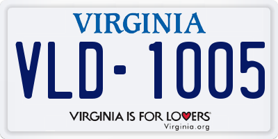 VA license plate VLD1005