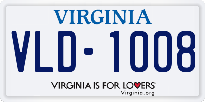VA license plate VLD1008