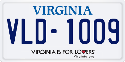 VA license plate VLD1009