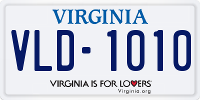 VA license plate VLD1010