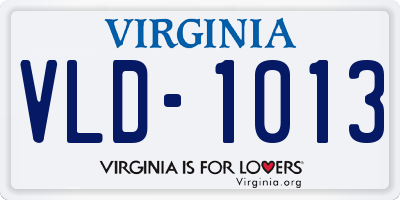 VA license plate VLD1013