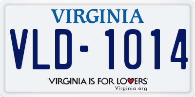 VA license plate VLD1014
