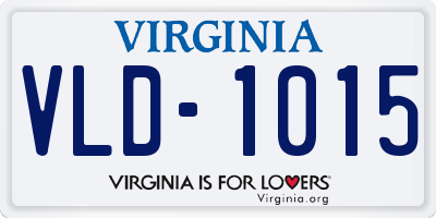 VA license plate VLD1015