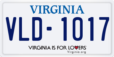 VA license plate VLD1017