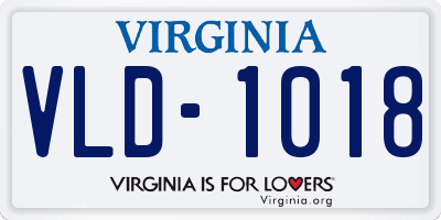 VA license plate VLD1018