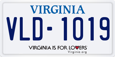 VA license plate VLD1019