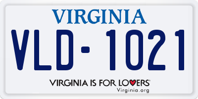 VA license plate VLD1021