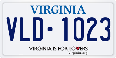 VA license plate VLD1023