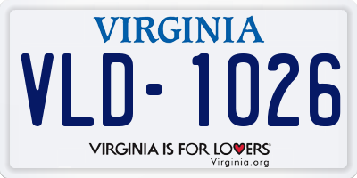 VA license plate VLD1026