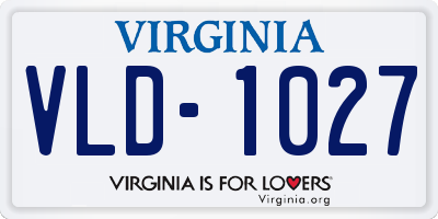 VA license plate VLD1027